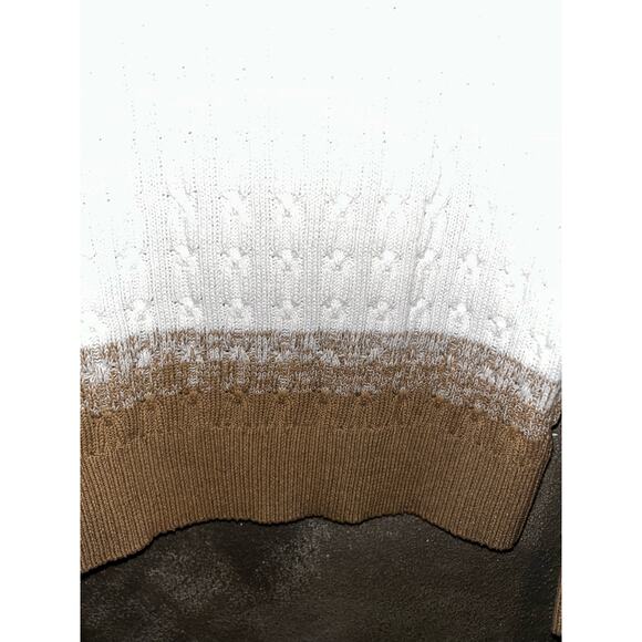 Tommy Hilfiger Cable Chain Sweater White / Tan XL New With Tags Preppy Casual - Picture 8 of 9